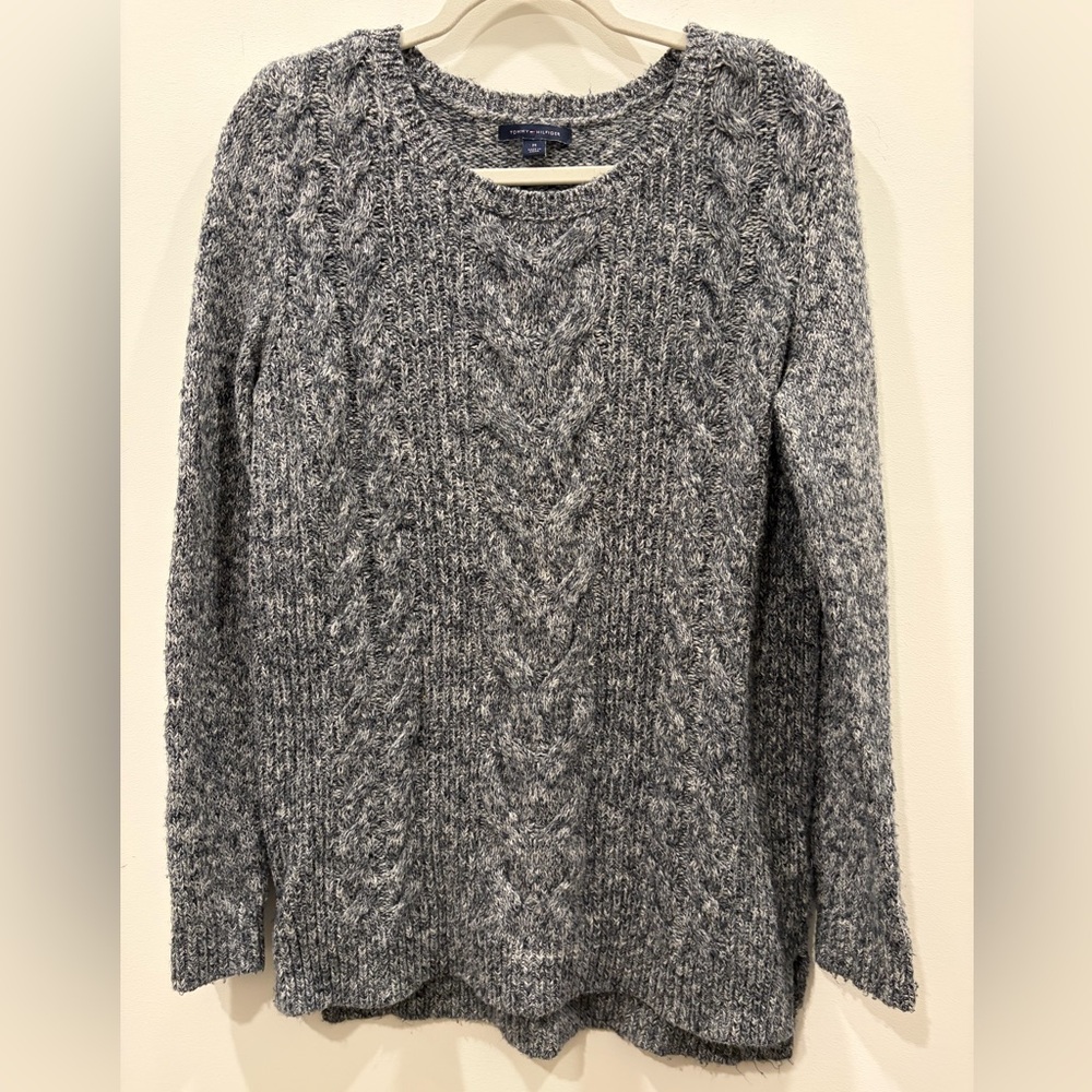 Tommy Hilfiger‎ Heathered Gray Cable Crew Sweater